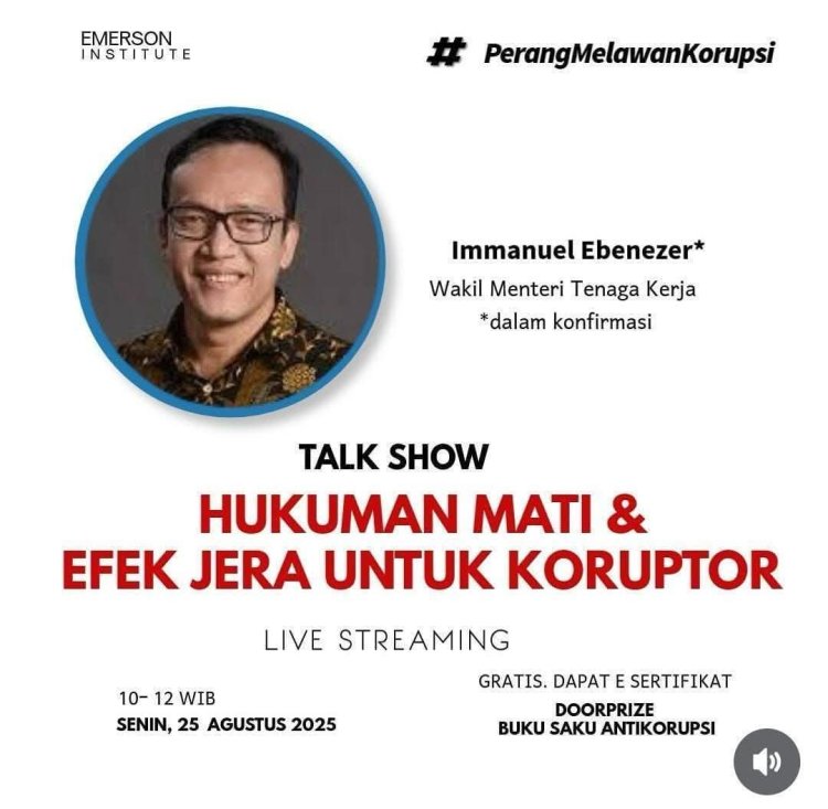 Baru Dijadwalkan Bicara Soal Hukuman Mati Koruptor, Wamenaker Immanuel Ebenezer Keburu Diciduk KPK!