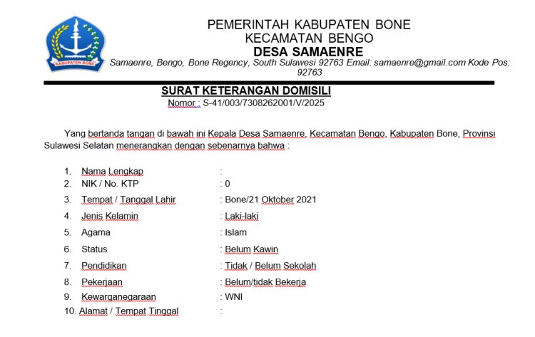 Surat Keterangan Domisili: Berikut Contoh dan Templatenya Bisa Didownload